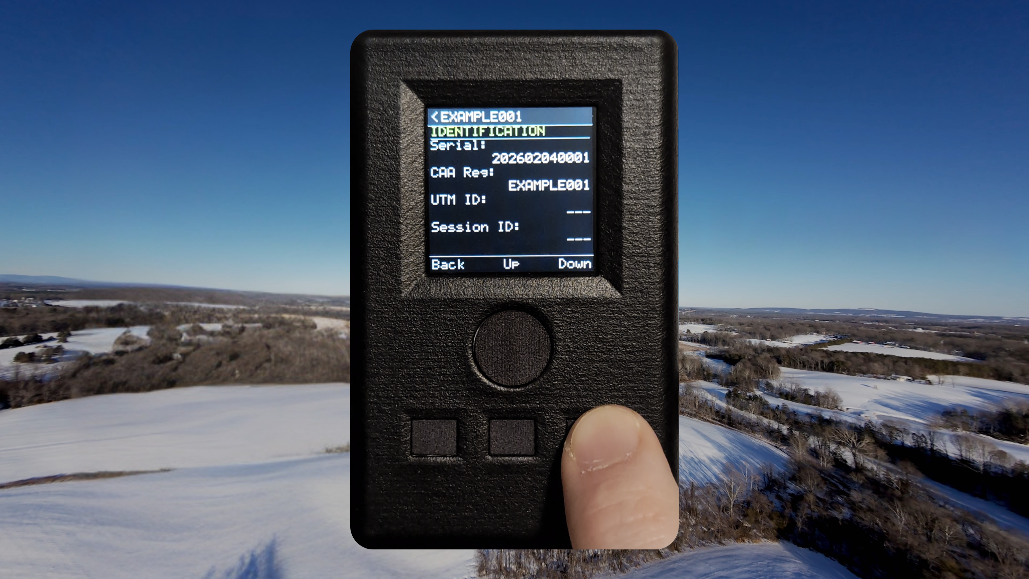 Locus displaying decoded RID payload — serial, registration, and identification data